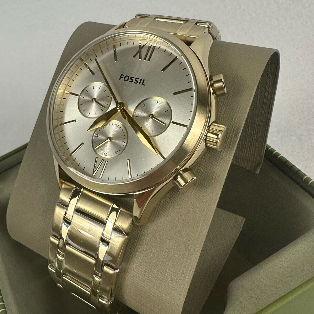 New FOSSIL Mens Fenmore Multifunction Gold-Tone Stainless Steel Watch BQ2809 - Picture 4 of 14